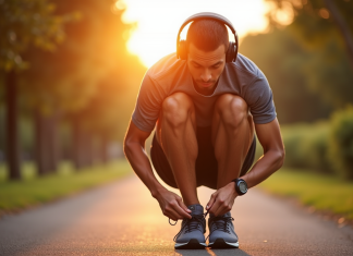 Les critères essentiels pour sélectionner un casque Bluetooth pour la course à pied Courseur attachant ses chaussures au lever du soleil dans un parc
