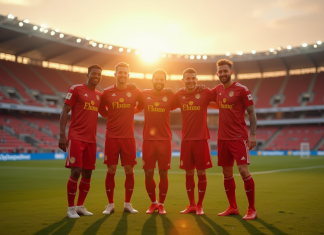 Les joueurs de l’OM en 2026 : qui sont les nouvelles recrues ? Joueurs de football Olympique de Mille célébrant un but sur le terrain