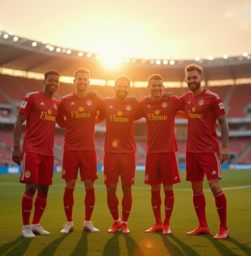 Joueurs de football Olympique de Mille célébrant un but sur le terrain