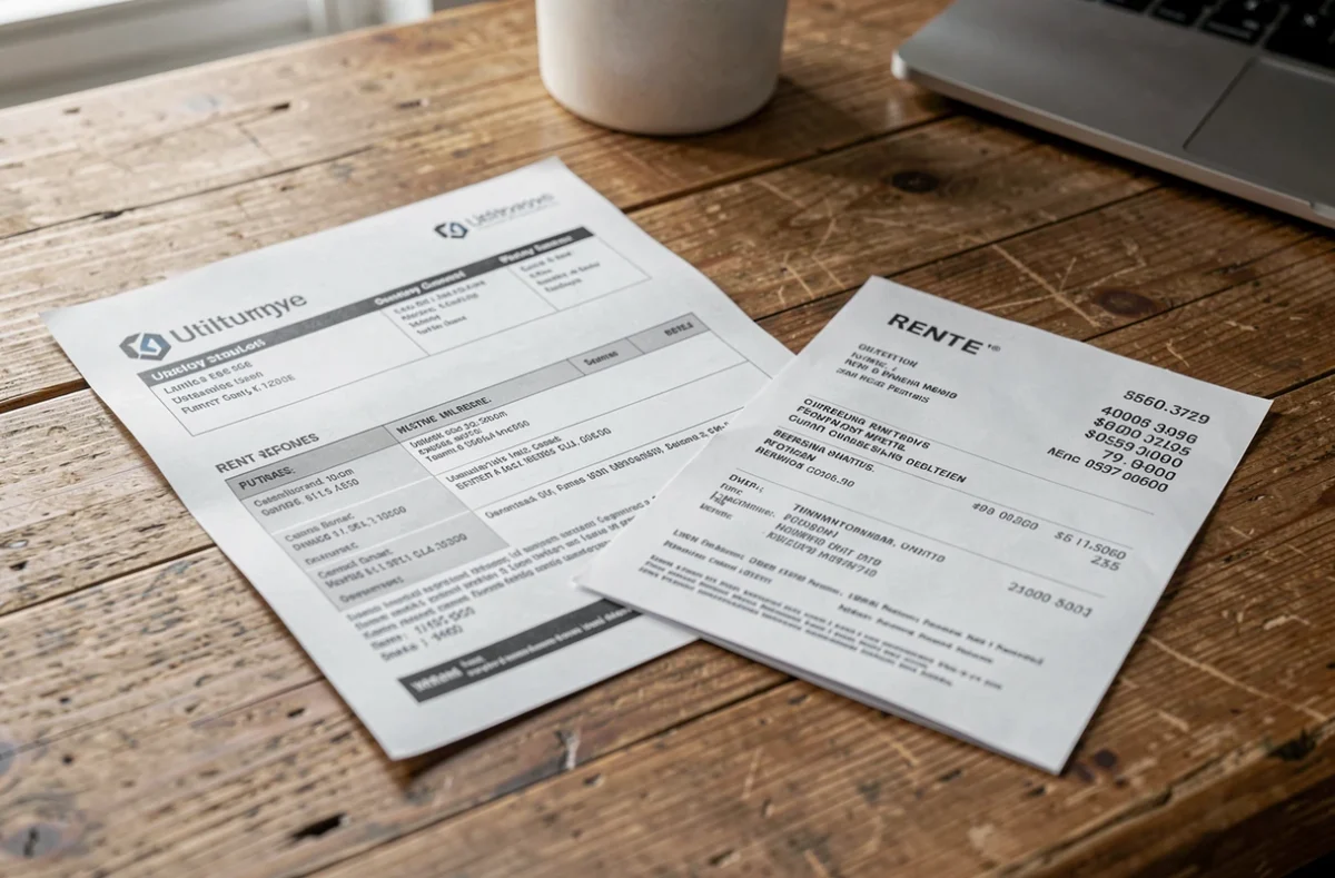 Factures et documents administratifs posés sur un bureau