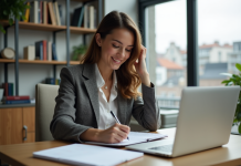 Optimiser sa journée : conseils pour une meilleure organisation Jeune femme en tenue casual organise son planning
